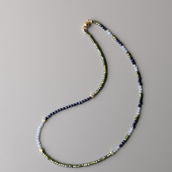 限定ピアス付◆フランスから秋のお届け◆天然石 カーキ ラブラドライト マグネットネックレスサージカルステンレス14kgf 14枚目の画像