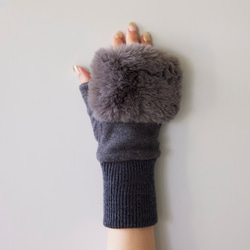 キッズ］Organic Cotton Fur ヤク混グレージュ アームウォーマー 手袋