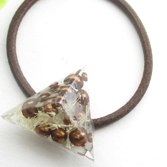 木漏れ日クォーツが程よい秋の小路を歩く私たちはきっと南に向かっています♪(ぼぼ屋のヘアゴム)SH242 3枚目の画像