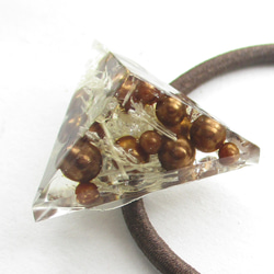 木漏れ日クォーツが程よい秋の小路を歩く私たちはきっと南に向かっています♪(ぼぼ屋のヘアゴム)SH242 4枚目の画像