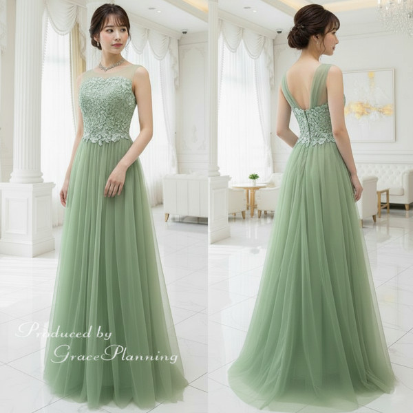 新作カラードレス  グリーン系 ロングドレス結婚式 演奏会 発表会ドレス 背中ファスナー 舞台衣装  cd13077gr 8,614円