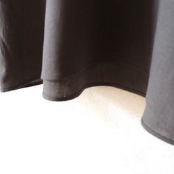 秋限定♥ボーダーニット袖×ハーフリネンのプルオーバー（グレー） 5枚目の画像