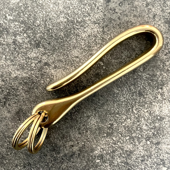 creema限定 真鍮 ブラス BRASS キーフック キーホルダー 釣り針型