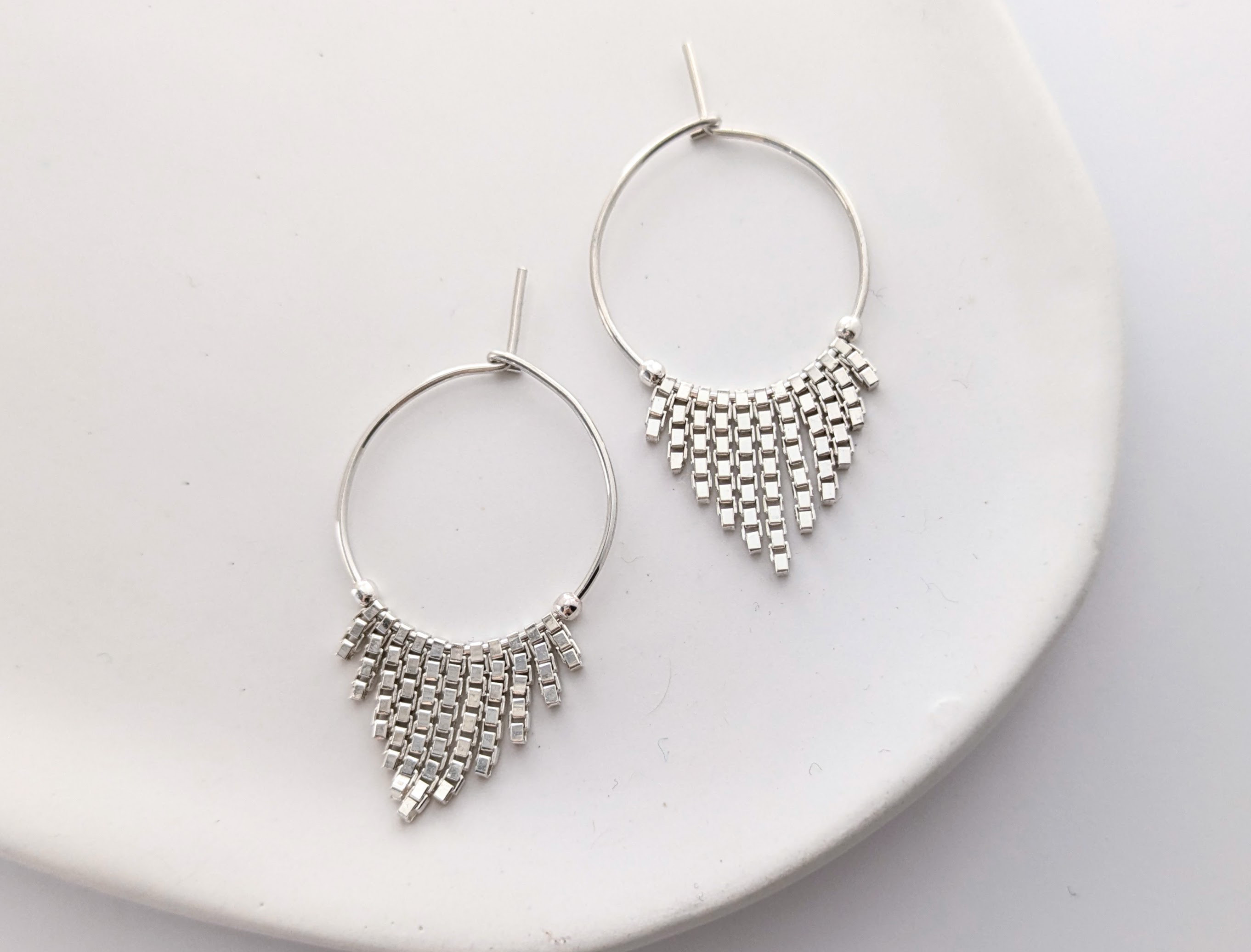 SILVER925　フリンジチェーンピアス