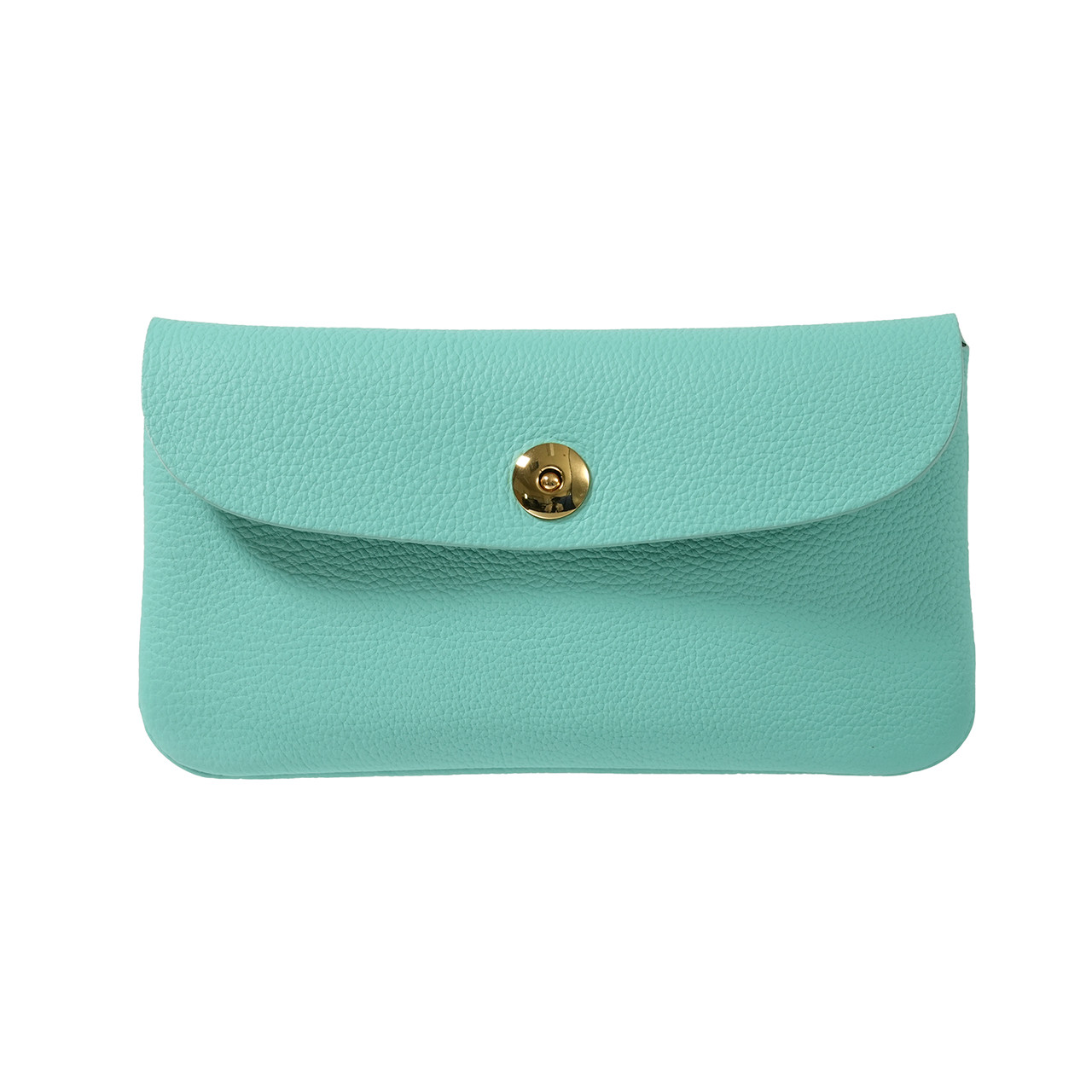 ドイツシュリンク 可愛い かぶせ型 本革 レディース 長財布 マグネットボタン ミントブルー