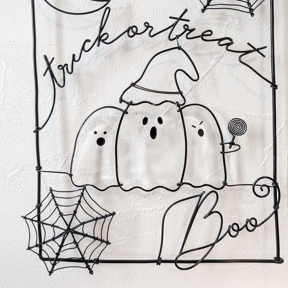 「おばけ3きょうだい」ワイヤーポスター / ハロウィン ワイヤーアート ワイヤークラフト 壁飾り 8枚目の画像
