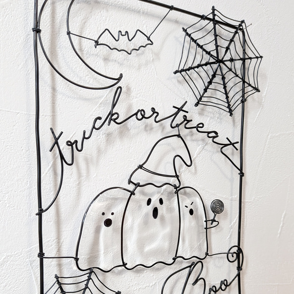 「おばけ3きょうだい」ワイヤーポスター / ハロウィン ワイヤーアート ワイヤークラフト 壁飾り 9枚目の画像