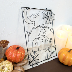 「おばけ3きょうだい」ワイヤーポスター / ハロウィン ワイヤーアート ワイヤークラフト 壁飾り 2枚目の画像