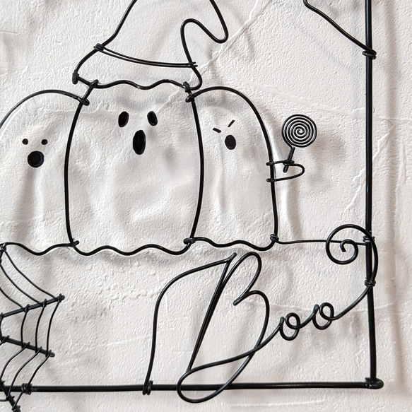 「おばけ3きょうだい」ワイヤーポスター / ハロウィン ワイヤーアート ワイヤークラフト 壁飾り 10枚目の画像