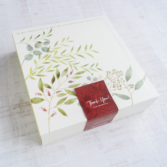 「抹茶サブレ＆葉っぱサブレ（M)」期間限定デザインボックス　お祝い、お礼に。当店１番人気のサブレです。 7枚目の画像