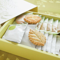 「抹茶サブレ＆葉っぱサブレ（M)」期間限定デザインボックス　お祝い、お礼に。当店１番人気のサブレです。 3枚目の画像