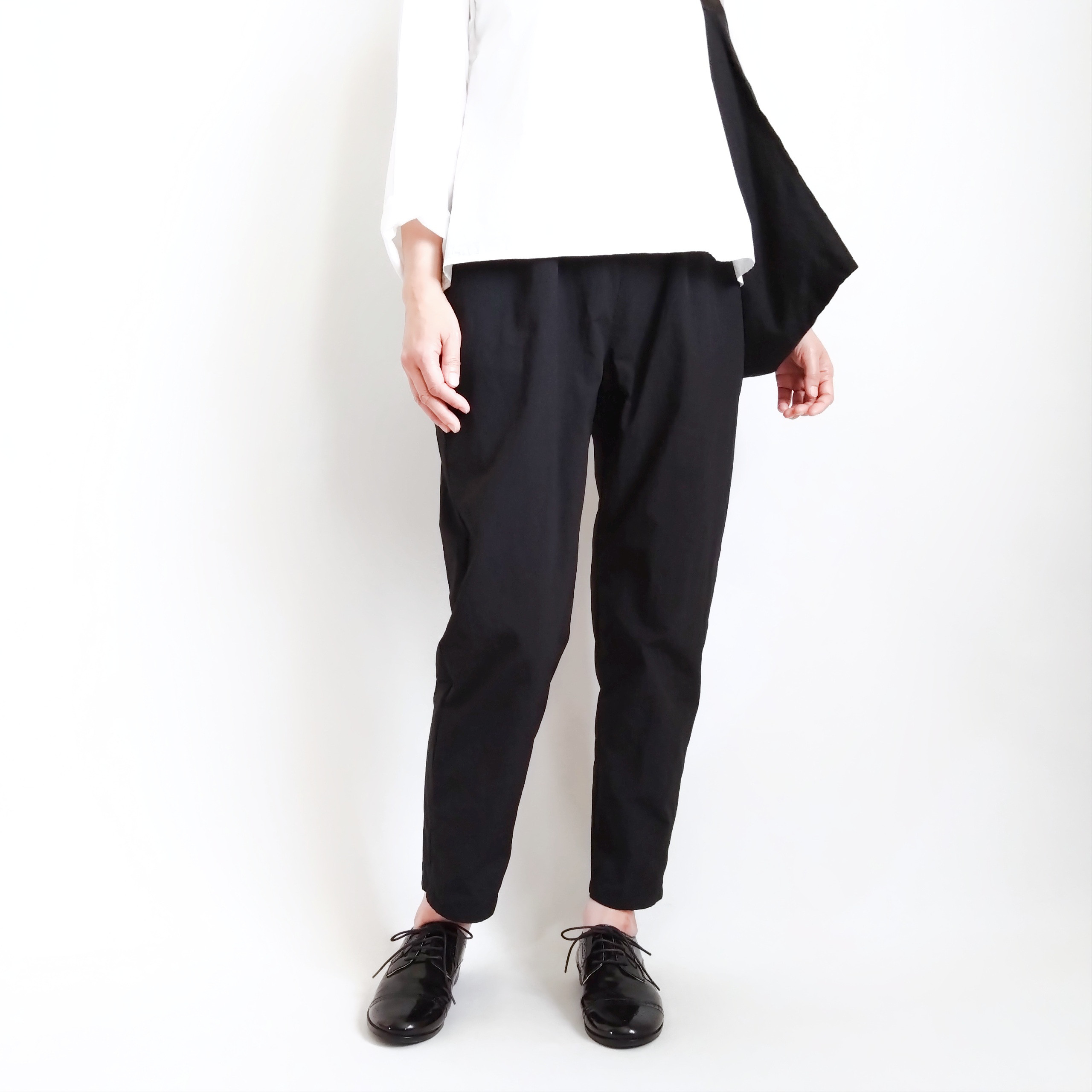 再販！× 5  新！サステナブルリップストップのなんでもないパンツ  撥水ナイロンタスラン  ブラック