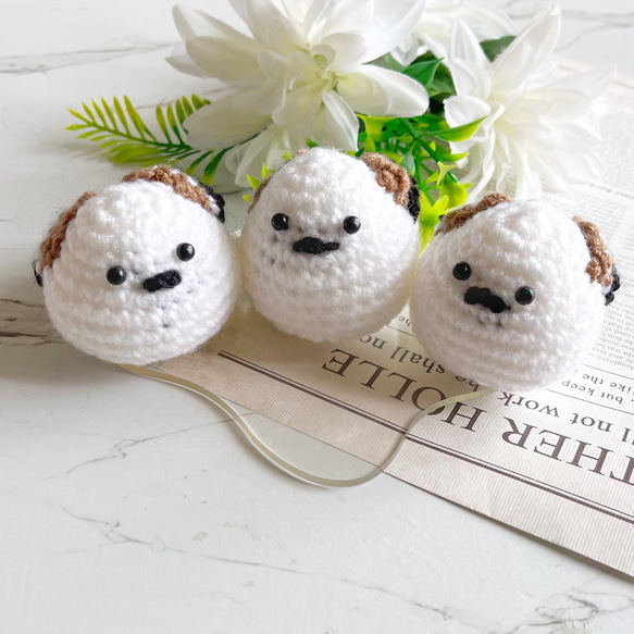 A24 シマエナガ (大) あみぐるみ キーホルダー チャーム 北海道 鳥