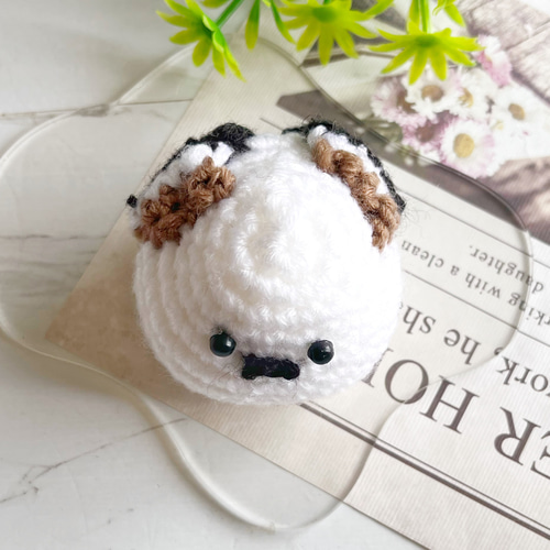 A24 シマエナガ (大) あみぐるみ キーホルダー チャーム 北海道 鳥