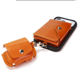 “AirPodsPro3ケース” 14色 typeC対応 エアーポッズプロ3 カバー ワイヤレス 本革 栃木レザー 5枚目の画像