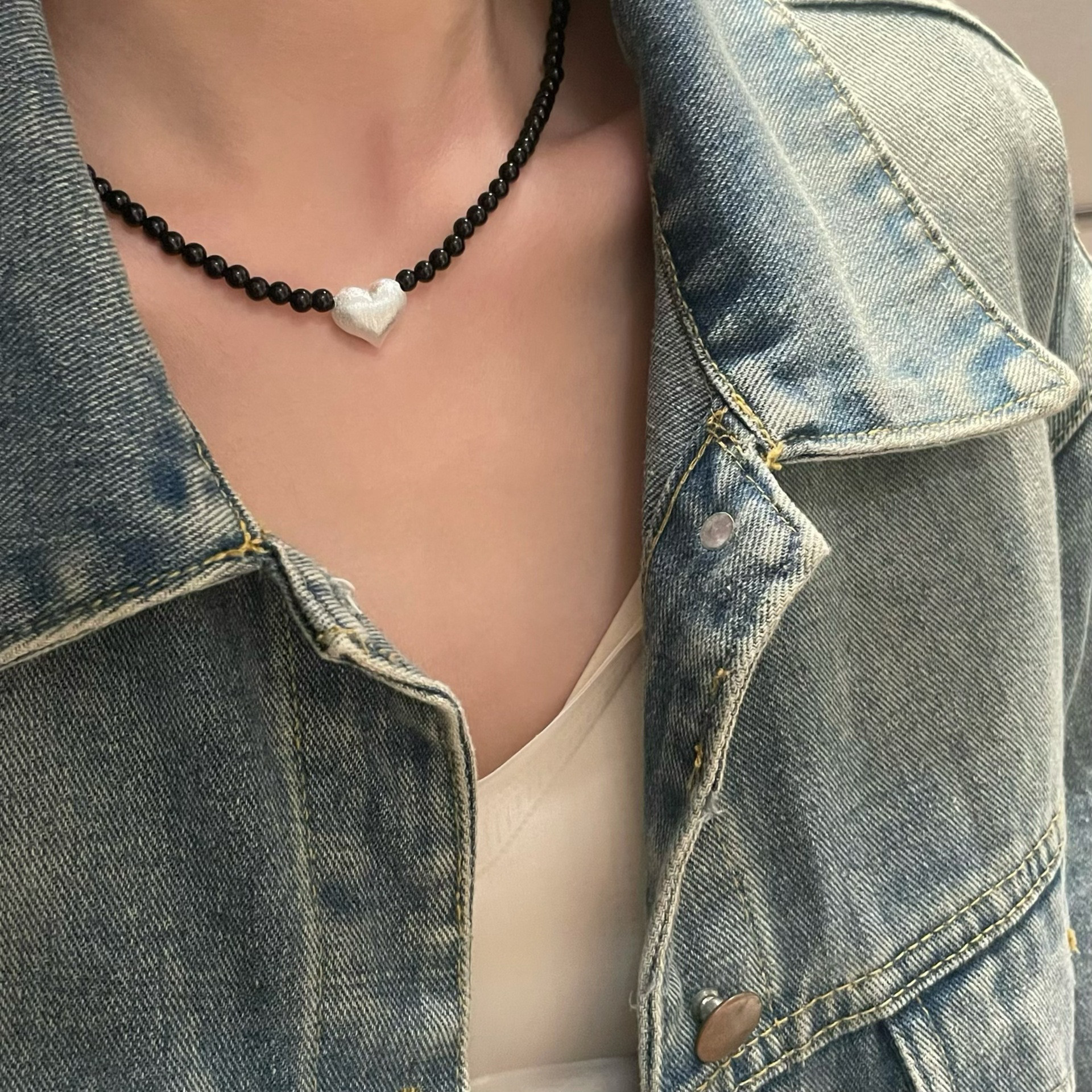 天然オニキス/クリアクォーツ| ペンダントネックレス|天然石アクセサリ