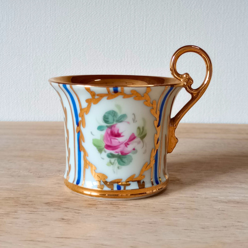 リモージュ 薔薇紋様手彩金彩 金縁 アーティストハンドペイント