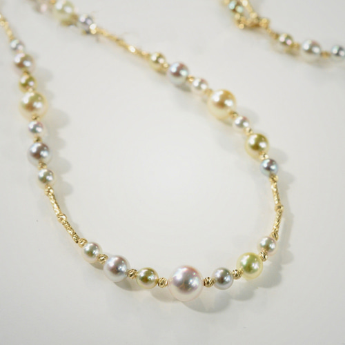 ゴールドパールネックレス Au750 13個 ゴールドパールネックレス Au750 13個