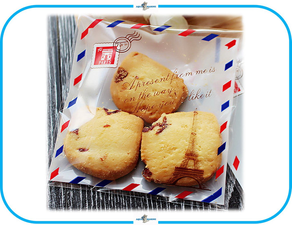 IM169 OPP袋 20枚 エッフェル塔 スタンプ デザイン テープ付 ラッピング 小分け プレゼント ギフト 4枚目の画像