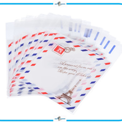 IM169 OPP袋 20枚 エッフェル塔 スタンプ デザイン テープ付 ラッピング 小分け プレゼント ギフト 1枚目の画像