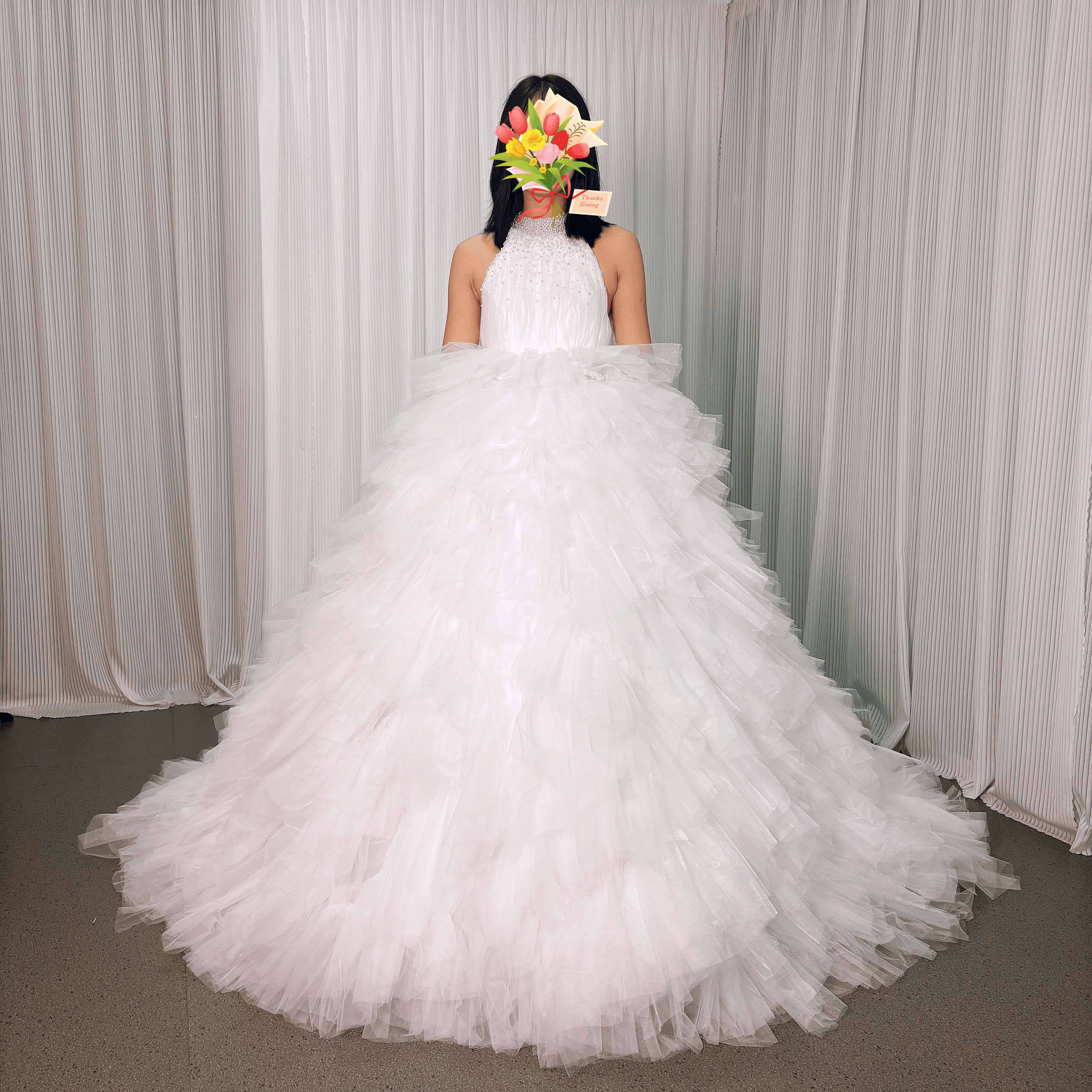 送料無料！ウェディングドレス アメスリ パール もこもこドレス プリンセスライン ソフトチュール 花嫁 ノースリーブ 80,850円