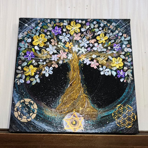 風水開運絵画「宇宙の調和 - 龍神と鳳凰の共鳴」 風水開運波動絵画＊虹