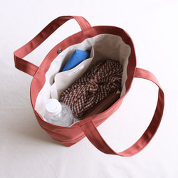 レンガ　倉敷産帆布使用トートM持ち手長め【受注製作】 4枚目の画像