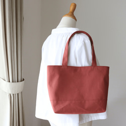レンガ　倉敷産帆布使用トートM持ち手長め【受注製作】 1枚目の画像