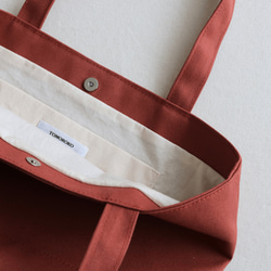 レンガ　倉敷産帆布使用トートM持ち手長め【受注製作】 2枚目の画像