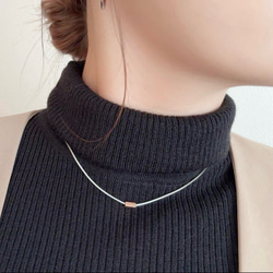 \秋冬映え/ ゴールドバーネックレス×3連フープピアス,イヤリング/サージカルステンレス　ご褒美　ギフト　秋 10枚目の画像