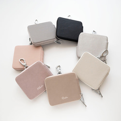 カードポケット付き 横並び 3個収納 スマートキーケース 【 simple 名入れ 】 キーケース クリア窓 HE64U 13枚目の画像