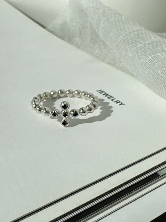 [新作]クロスモチーフ➕ブラックオニキスリングR4407 11枚目の画像