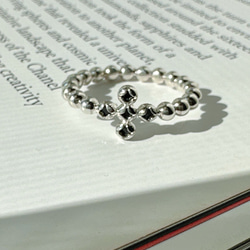 [新作]クロスモチーフ➕ブラックオニキスリングR4407 5枚目の画像