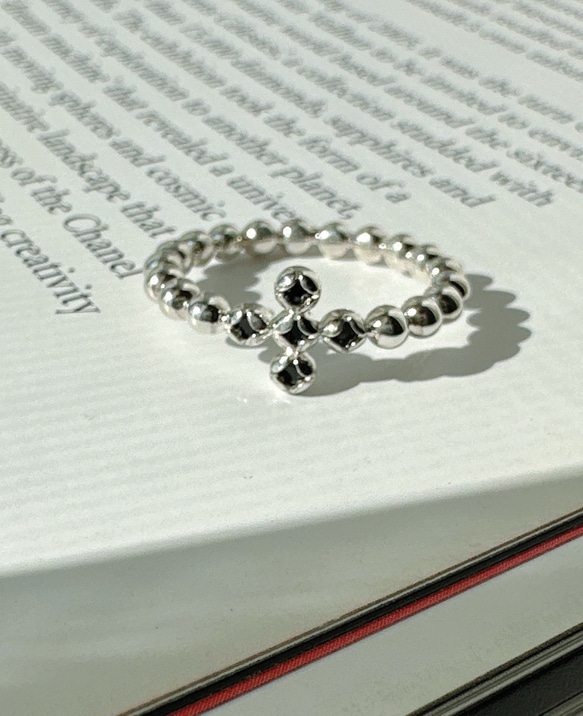 [新作]クロスモチーフ➕ブラックオニキスリングR4407 5枚目の画像