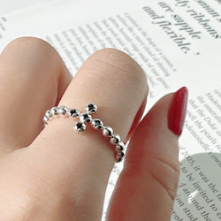 [新作]クロスモチーフ➕ブラックオニキスリングR4407 6枚目の画像