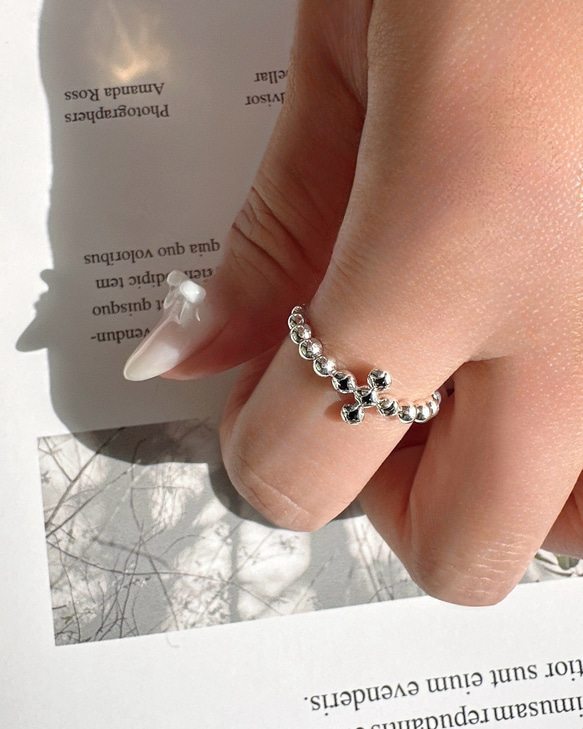 [新作]クロスモチーフ➕ブラックオニキスリングR4407 8枚目の画像