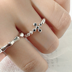 [新作]クロスモチーフ➕ブラックオニキスリングR4407 4枚目の画像