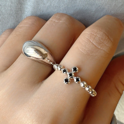 [新作]クロスモチーフ➕ブラックオニキスリングR4407 12枚目の画像