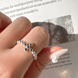 [新作]クロスモチーフ➕ブラックオニキスリングR4407 2枚目の画像