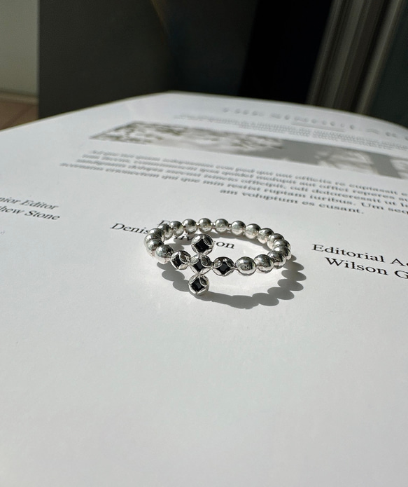 [新作]クロスモチーフ➕ブラックオニキスリングR4407 7枚目の画像