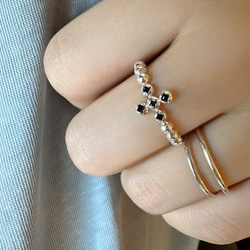 [新作]クロスモチーフ➕ブラックオニキスリングR4407 16枚目の画像