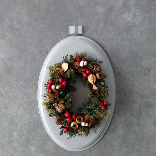絵のように楽しむクリスマスリース プリザーブドフラワー tetateto