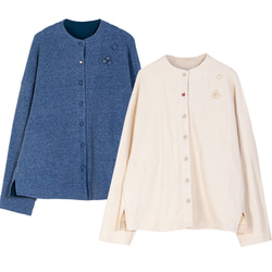 柔らかくて起毛表面ジャケット　綿混紡スタンドカラーカーディガン  ゆったりシルエット　4色　S-XLサイズ　L717 2枚目の画像