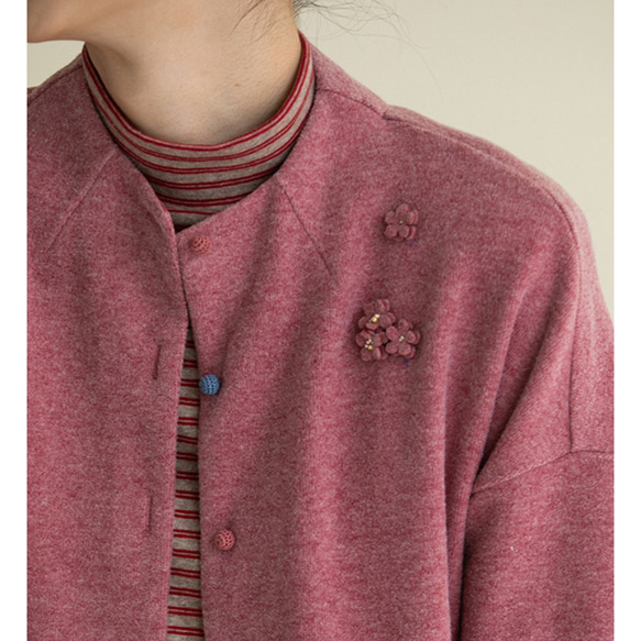 柔らかくて起毛表面ジャケット　綿混紡スタンドカラーカーディガン  ゆったりシルエット　4色　S-XLサイズ　L717 3枚目の画像