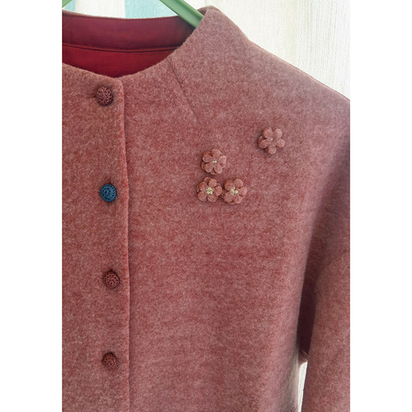 柔らかくて起毛表面ジャケット　綿混紡スタンドカラーカーディガン  ゆったりシルエット　4色　S-XLサイズ　L717 5枚目の画像