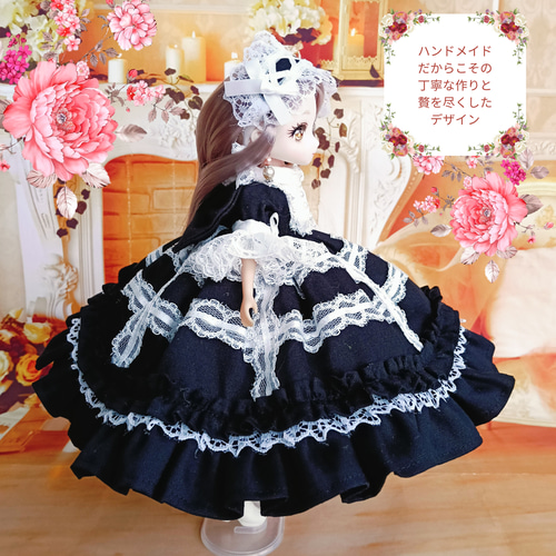 リカちゃんサイズ ゴスロリ ゴシックロリータ 黒ロリ ロリータ