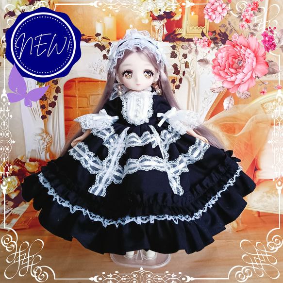 リカちゃんサイズ ゴスロリ ゴシックロリータ 黒ロリ ロリータ