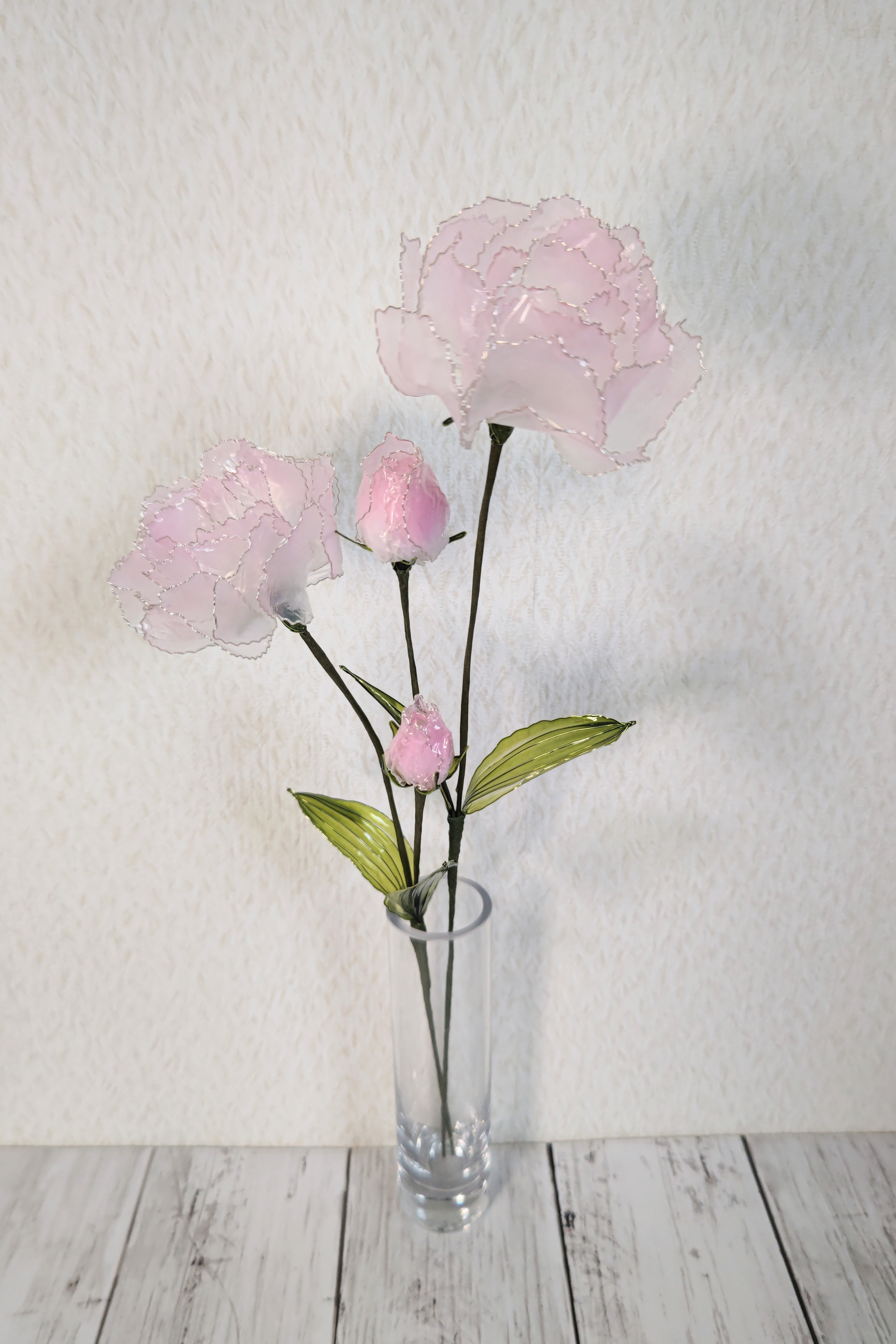 トルコキキョウ　ピンク　2本セット（蕾付き）/アメリカンフラワー/ディップアート