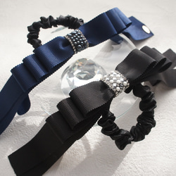 ベビーヘアクリップ P ミンクファー×リボン ベルベット 【オーダーメイド】 ベビーヘアクリップ P ミンクファー×リボン ベルベット