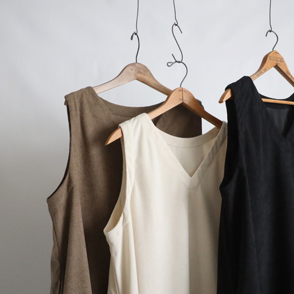 ⁑秋の新作　１１２cm　ニット コーデュロイ生地　Vネック　ワンピース ジャンスカ　ゆったり　ブラウンK09B 13枚目の画像